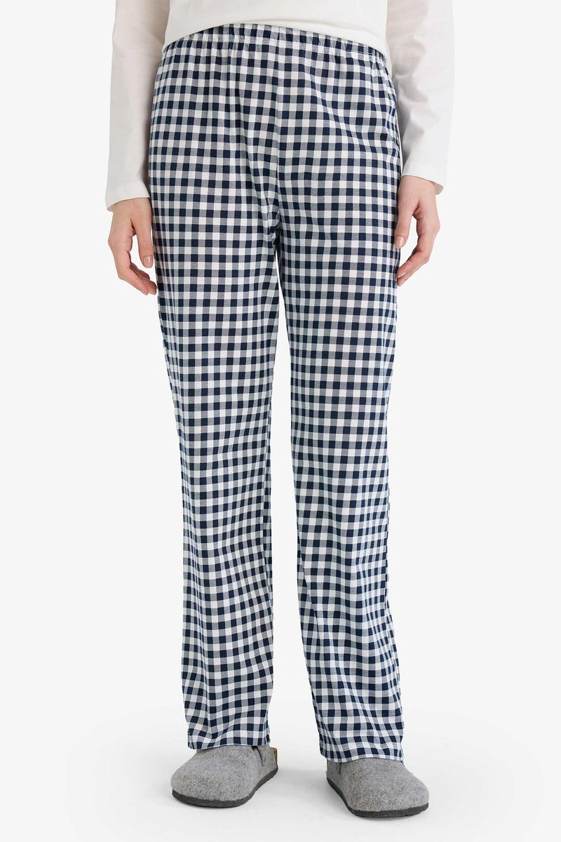 DeFacto Blue Woman Regular Fit Teddy Bear Print Top Bottom 2 Piece Pajama Set Casual - Image 4